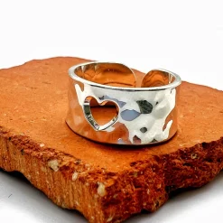 Bague martelée Coeur