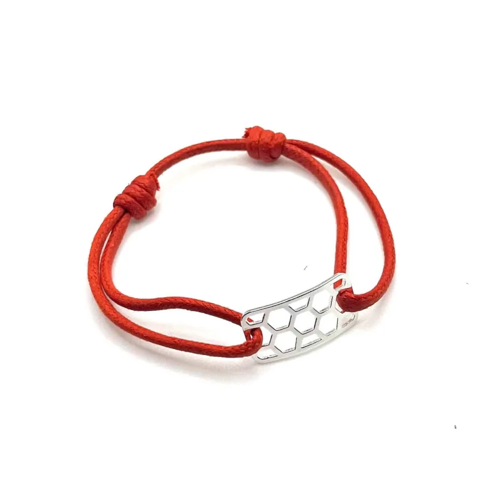 Bracelet alvéoles argenté "Alvéa"