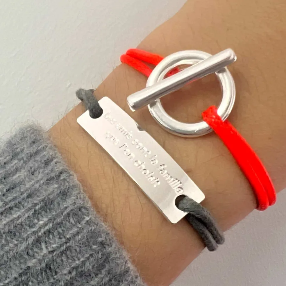 Bracelet amitié argenté