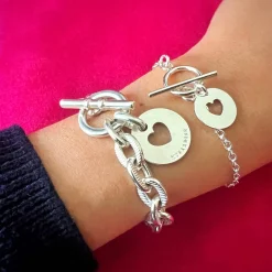 Bracelet chaîne fine coeur "Lou"