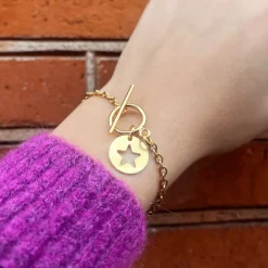 Bracelet chaîne fine doré étoile "Lou"
