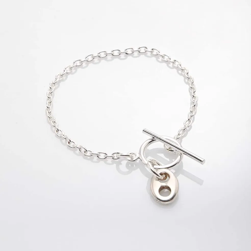 Bracelet chaîne fine grain de café "Lou"