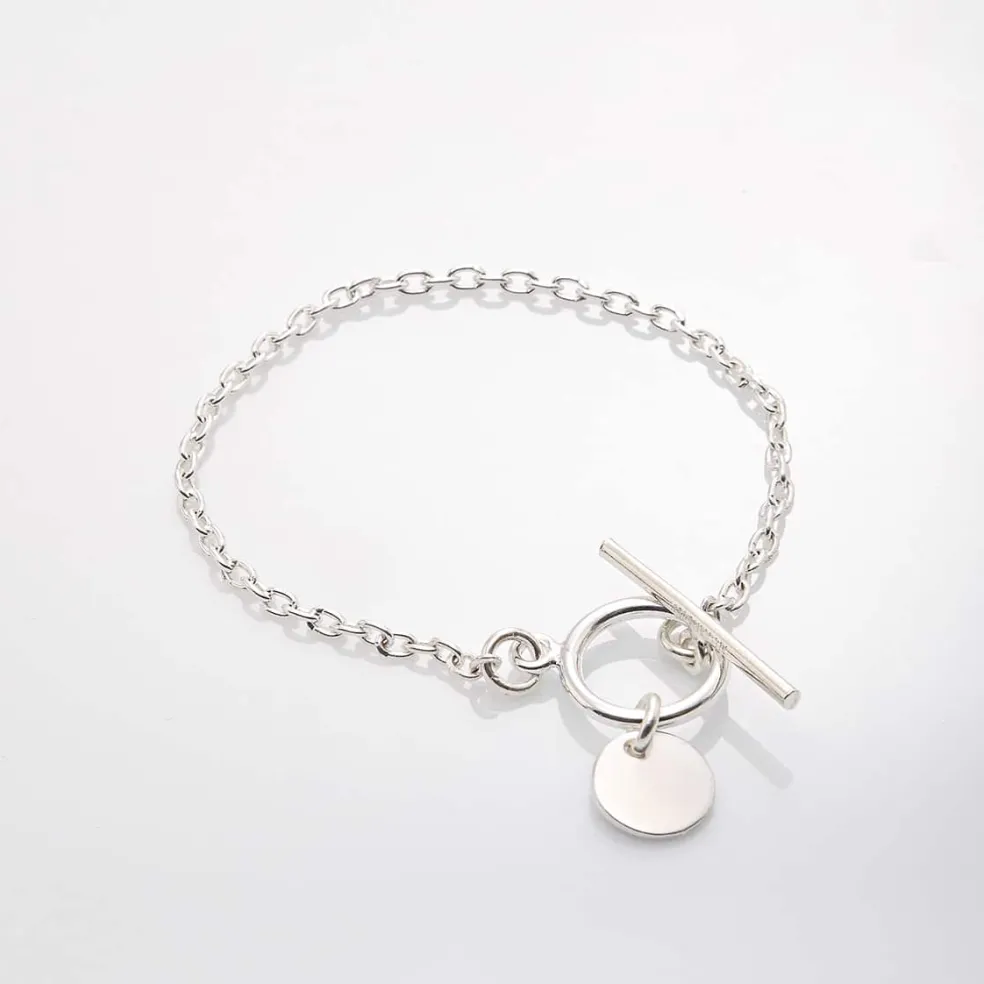 Bracelet chaîne fine médaille "Lou"