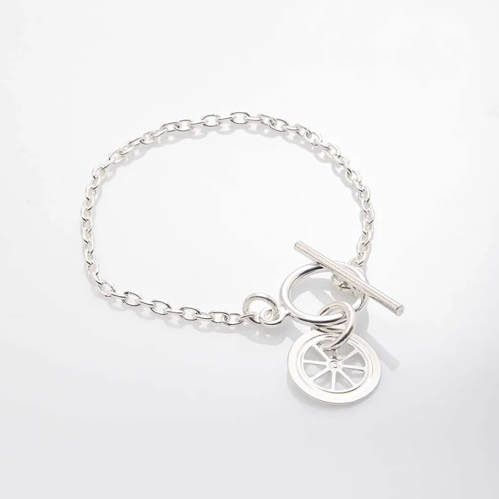 Bracelet chaîne fine roue "Lou"