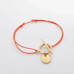 Bracelet fin médaille doré "Lou"