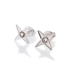 Puces d'oreilles strass argentées